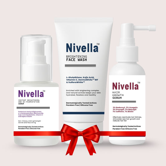 Nivella Ultimate Brightening & Hair Revitalizing Trio – Face Wash, Skin Serum & Hair Growth Serum