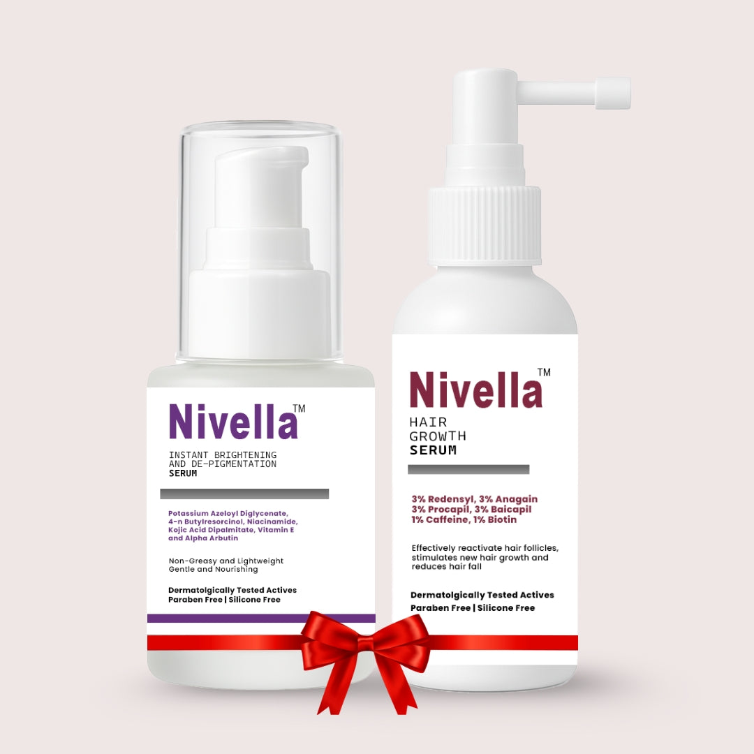 Nivella Brightening & Hair Growth Serum Combo β Skincare & Haircare Essentials