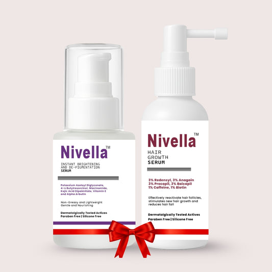 Nivella Brightening & Hair Growth Serum Combo – Skincare & Haircare Essentials