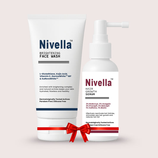 Nivella Skincare & Haircare Combo – Brightening Face Wash + Hair Growth Serum